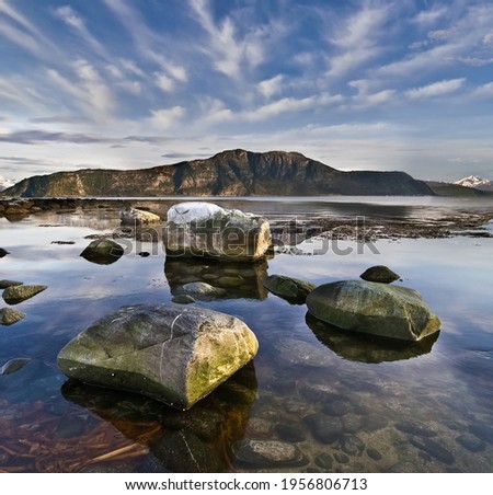 Norwegian coast with stony beach