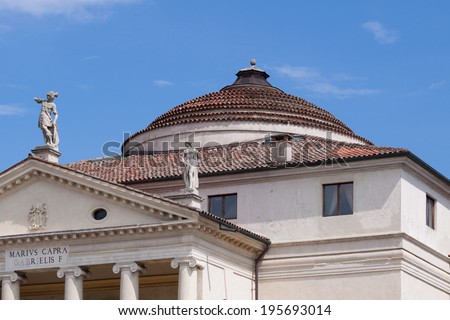 Villa Almerico-Capra, also known as Villa La Rotonda, located in Vicenza (Veneto) Italy, was designed by the architect Andrea Palladio in 1566.