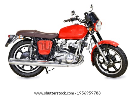 Classic road motorcycle isolated on white background Royalty-Free Stock Photo #1956959788