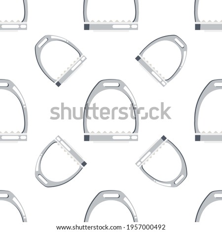 Flat vector seamless pattern of horse stirrups Royalty-Free Stock Photo #1957000492
