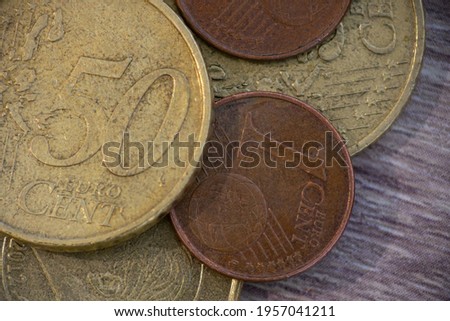 macro photo of euro cents