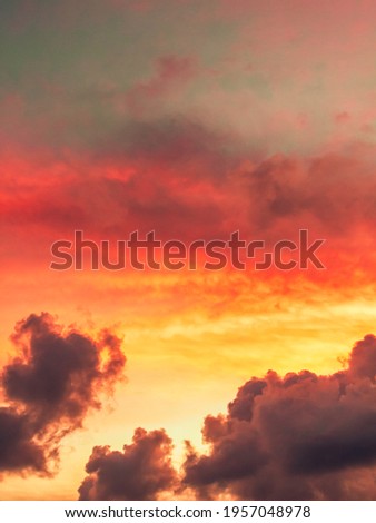 A sunset sky with colourful clouds
