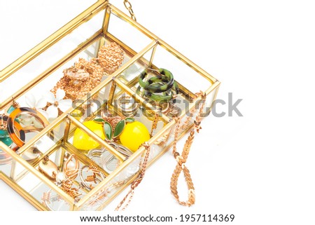 glass jewelry box isolated on white background - Image 