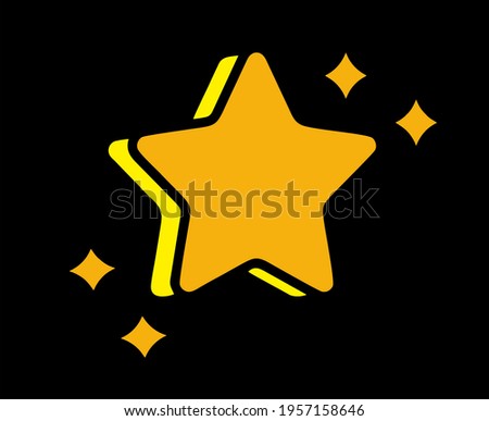 yellow star on black background