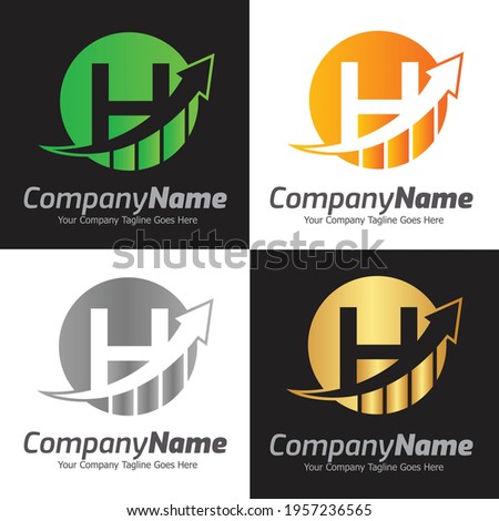 Letter H vector logo template, Colorful Letter H logo, Financial Company Logo, Financial Institute Advisors Logo Design Template Vector Icon