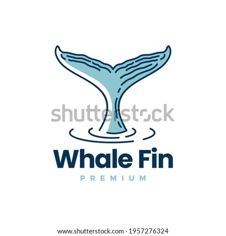 whale fin logo vector icon illustration