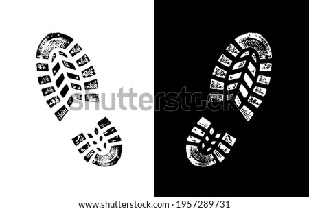 A Vector Illustration of Shoe Print Vector Sign Royalty-Free Stock Photo #1957289731