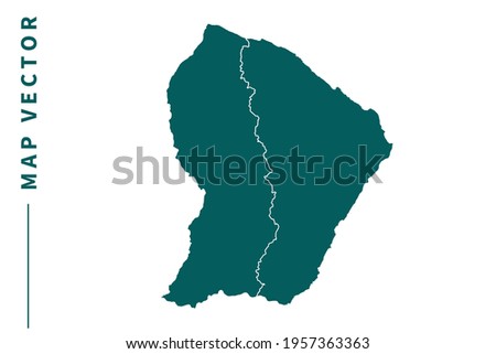 French Guiana map vector. green color on white background.