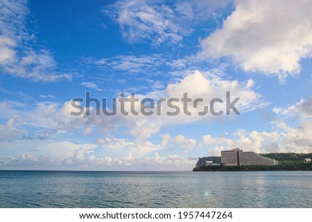 Guam beach, blue sky and sea, resort