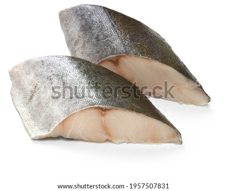 sablefish (black cod) fillet isolated on white background