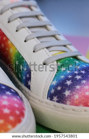 Fashion rainbow sneakers trend design hit season shoes