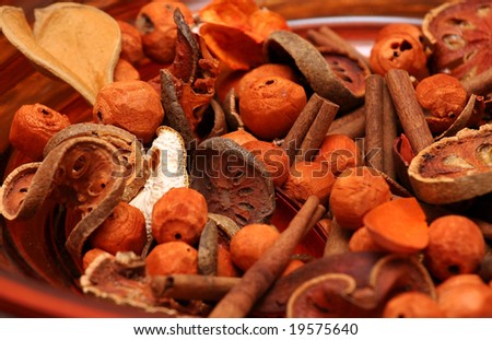 Christmas decoration with dry fruits