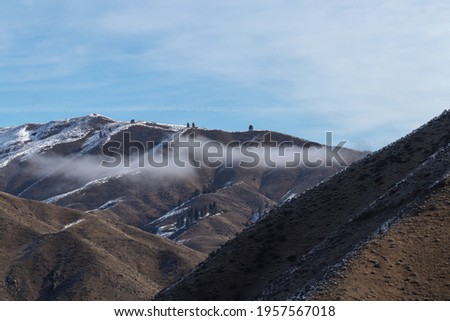 mountain scene with high clouds in central idaho