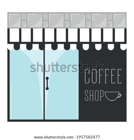 Front view of an isolated coffee shop building - Vector illustration