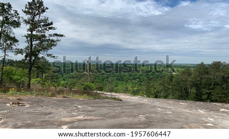 Panoramic view from the top of stone mountain in Stone mountain park in Atlanta, GA, USA