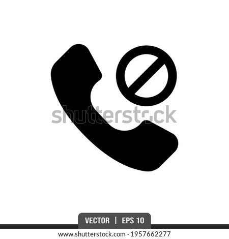Telephone Disable Silhouette icon vector, illustration logo template in trendy style. Suitable for many purposes.