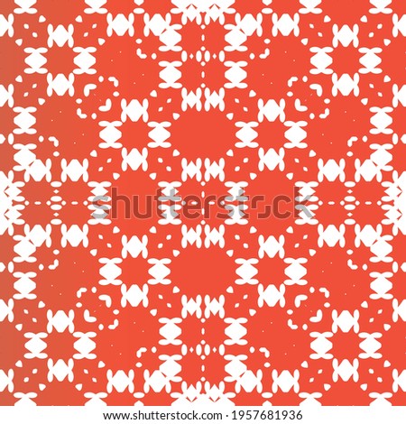 Decorative color ceramic talavera tiles. Original design. Vector seamless pattern frame. Red folk ethnic ornament for print, web background, surface texture, towels, pillows, wallpaper.