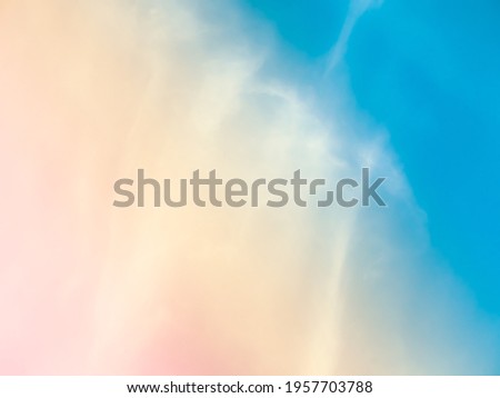 Cloud sky pastel abstract gradient blurred. soft focust canopy pink, blue, orange. wallpaper or background sweet soft landscape. 
