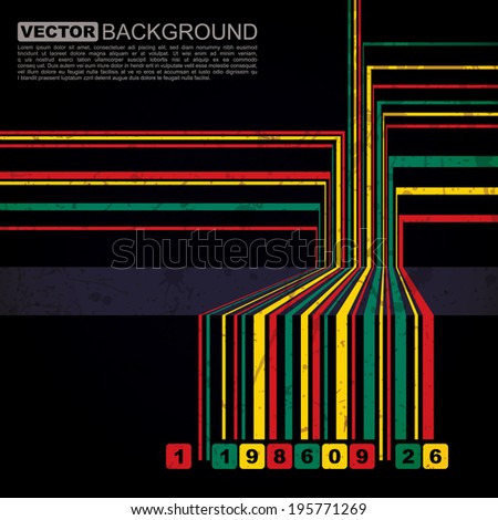 Grunge barcode background - vector