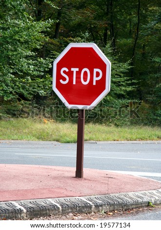 Stop road sign