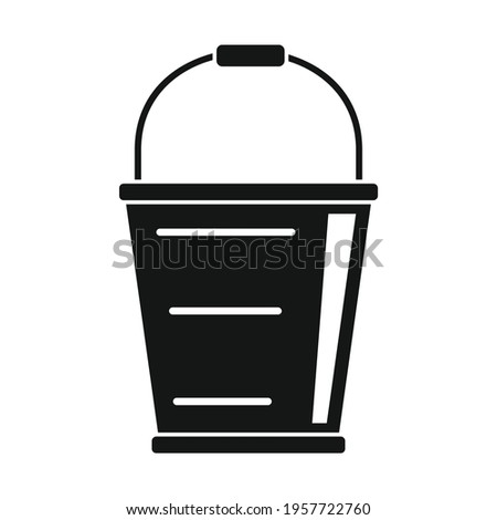 Bucket for fruits black simple icon. Vector Bucket for fruits black simple icon isolated on white background for web, game, app and advertising
