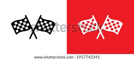Finish line vector icon. Checkered flag for car racing illustration.