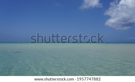 the white beach and the blue ocean in summer (Location: Okinawa, Japan) Miyako island. 
