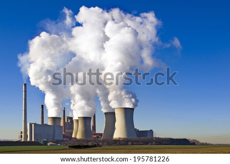 coal-fired power plant Neurath, Germany Royalty-Free Stock Photo #195781226