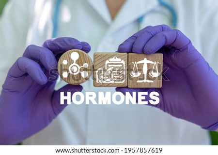 Concept of hormones. Medical hormonal therapy. Hormone balance. Royalty-Free Stock Photo #1957857619