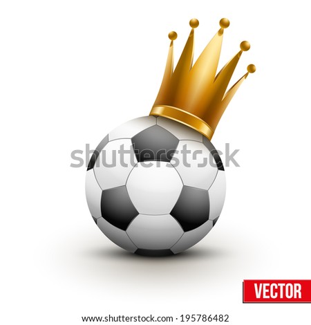 Soccer ball with royal crown. Princess of sport. 