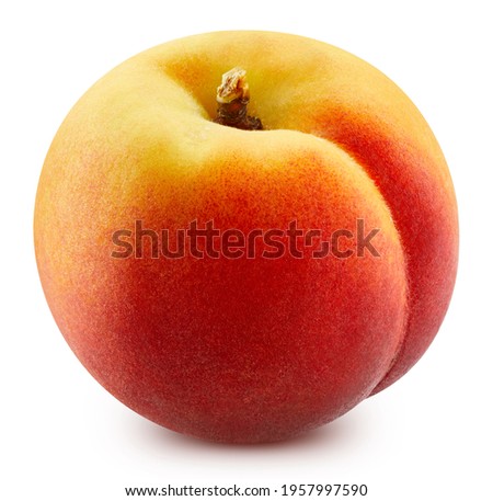 Peach isolated on a white background. Peach with clipping path