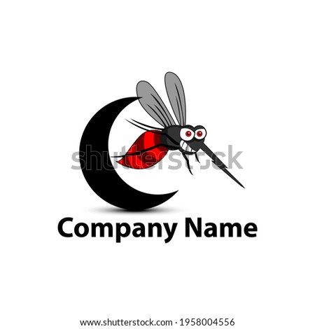 mosquito logo template, free mosquito sign with badge, mosquito illustration.EPS 10