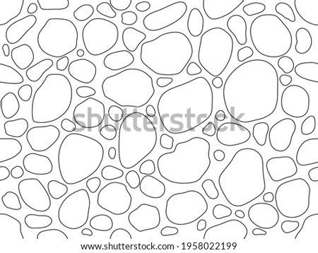 River gravels seamless pattern. Rock debris deposition symbol.    Royalty-Free Stock Photo #1958022199