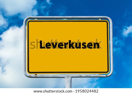 City Sign Leverkusen in Germany 