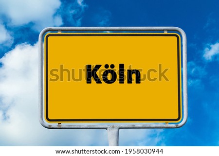 City Sign Koeln in Germany 