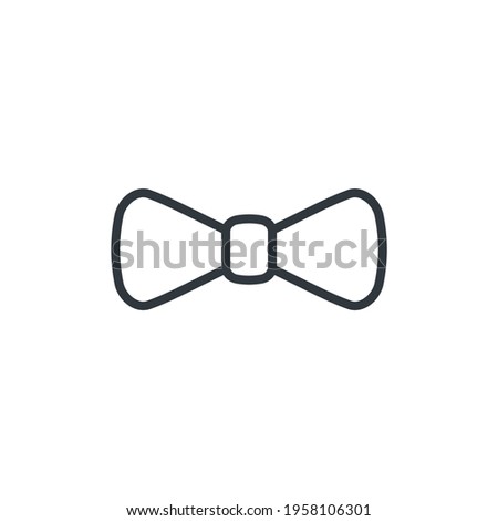 Bow ribbon line vector icon. Tie flat black bow logo design