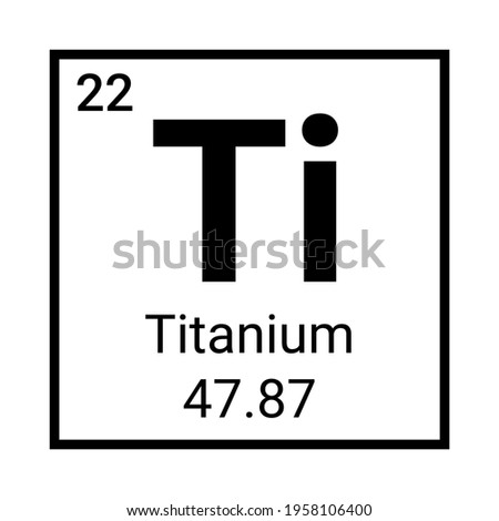 Titanium periodic element icon. Titanium symbol chemistry Royalty-Free Stock Photo #1958106400
