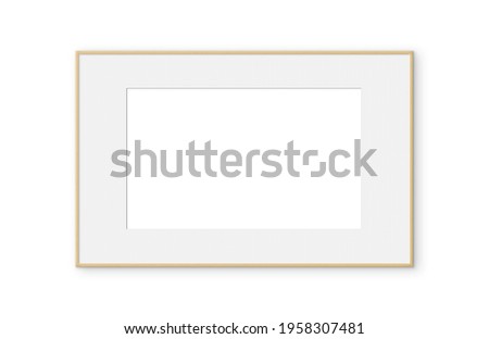 mockup of beige picture frame on white background
