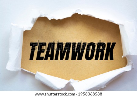 Text sign showing POWER OF TEAMWORK