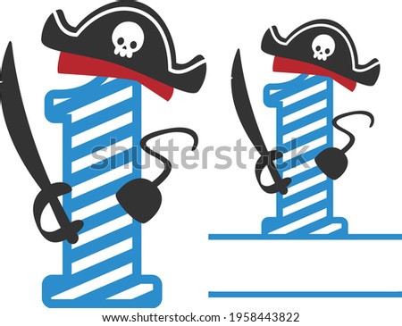 Pirates Birthday Number 1 - Pirates Monogram design