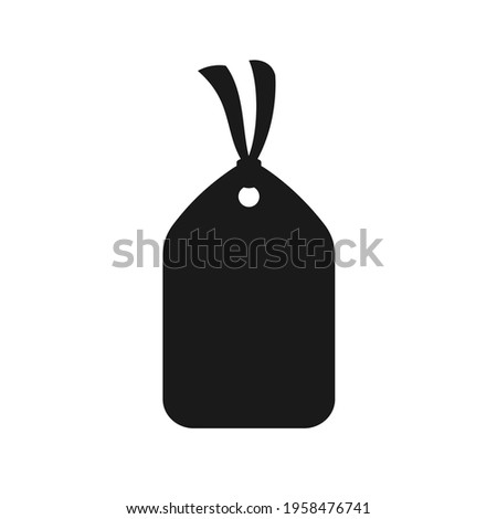 Black paper tag blank empty template icon silhouette. Simple flat clipart sign symbol element for product or shop price labels, stickers, sale discount signs etc.
