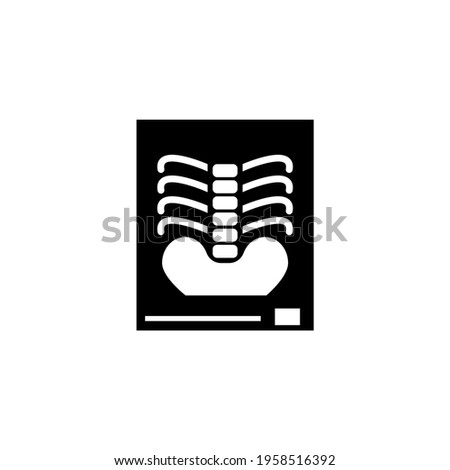 X-Ray of a Human Spine, Roentgen Bone. Flat Vector Icon illustration. Simple black symbol on white background. X-Ray of a Human Spine, Roentgen Bone sign design template for web and mobile UI element.