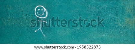 happy face on a blue wall art