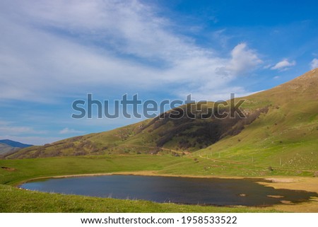 landscape with leech lake and mountains Royalty-Free Stock Photo #1958533522