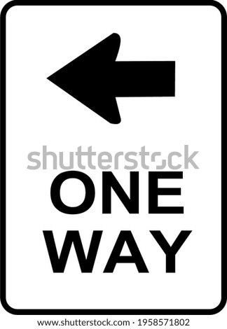 One Way Road Sign Vector - Editable Vector