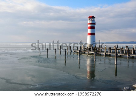 Lake Neusiedl in Burgenland, Austria during winter Royalty-Free Stock Photo #1958572270