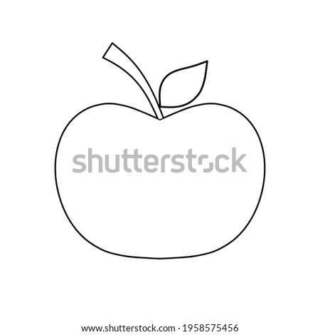 An apple icon isolated in the style of linear art on a white background. Apple Template