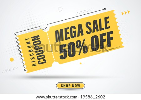 Mega sale banner template design for web or social media, Sale special up to 50% off.
