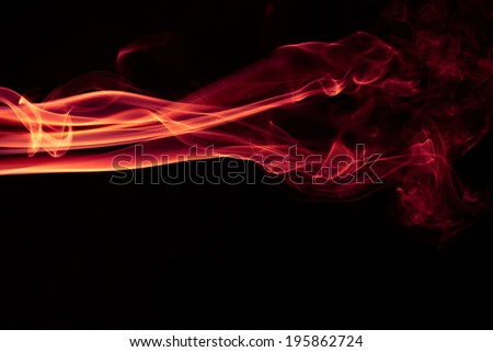 Fire Red abstract smoke design on black background