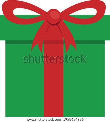 Vector emoticon illustration of a wrapped gift